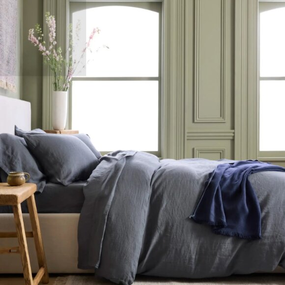 NWOT Quince European Linen Duvet King Cover Set Nightfall 2 Sham OEKO-TEX $209 - Picture 6 of 9